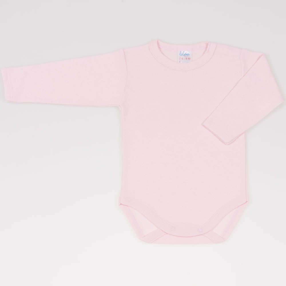 Pink long-sleeve bodysuit - premium multilayer material with model | liloo