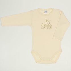 Vanilla custard long-sleeve bodysuit with Sweet bee print