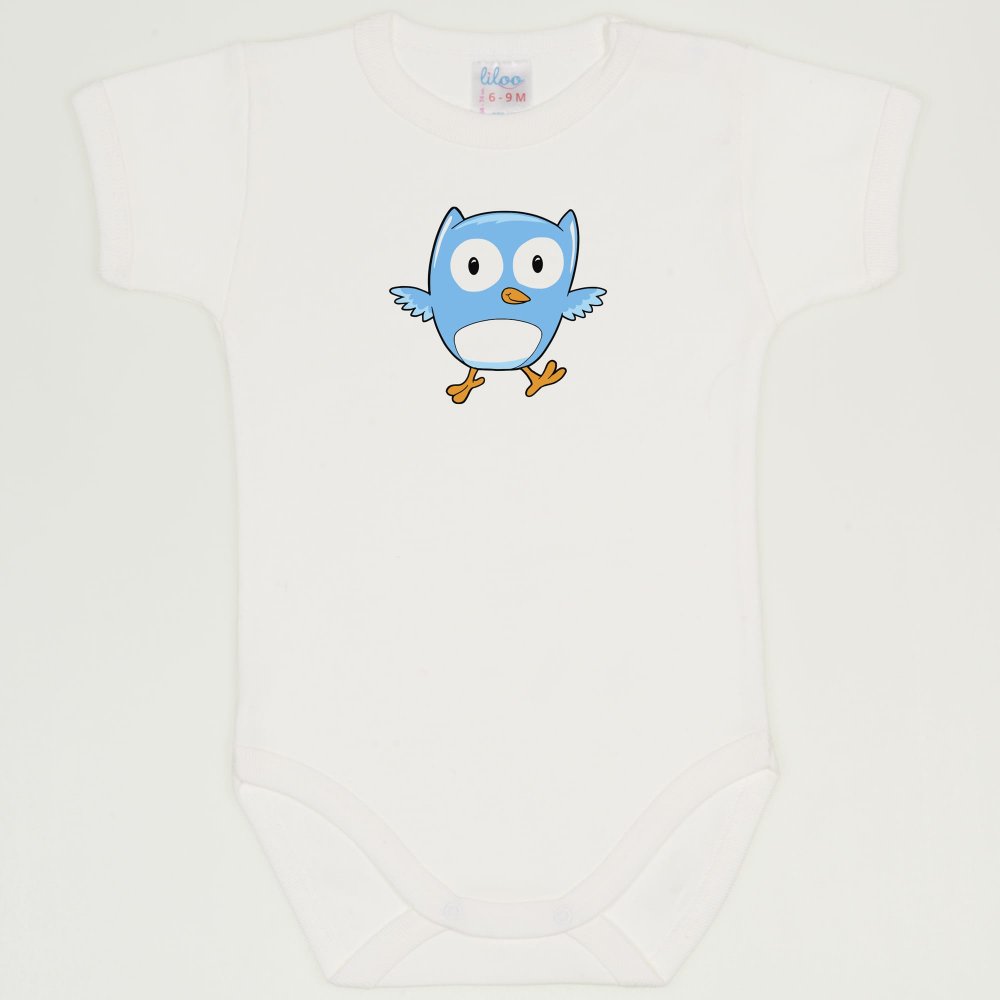 Blanc de blanc short-sleeve bodysuit with owl print | liloo