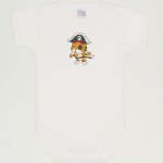 Blanc de blanc short-sleeve bodysuit with pirate tiger print | liloo