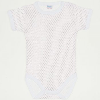 White short-sleeve bodysuit with red dots | liloo