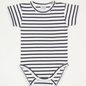 White short-sleeve bodysuit with stripes print | liloo