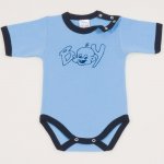 Azure short-sleeve bodysuit with boy print | liloo