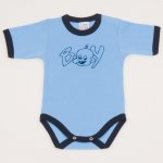 Azure short-sleeve bodysuit with boy print | liloo