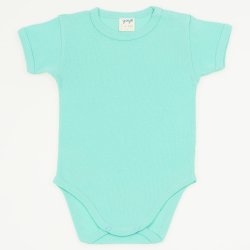 Aqua organic cotton short-sleeve bodysuit