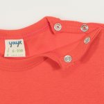 Orange organic cotton short-sleeve bodysuit | liloo