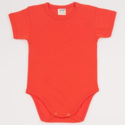 Orange organic cotton short-sleeve bodysuit