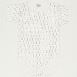 Body mânecă scurtă crem buline maro