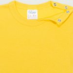 Dandelion yellow short-sleeve bodysuit with turtle print | liloo