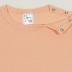 Peach fuzz short-sleeve bodysuit with kitten for a walk print | liloo