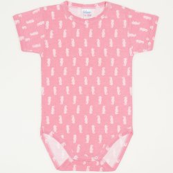 Salmone short-sleeve bodysuit with sea horses print