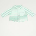 White and green organic cotton christening shirt | liloo