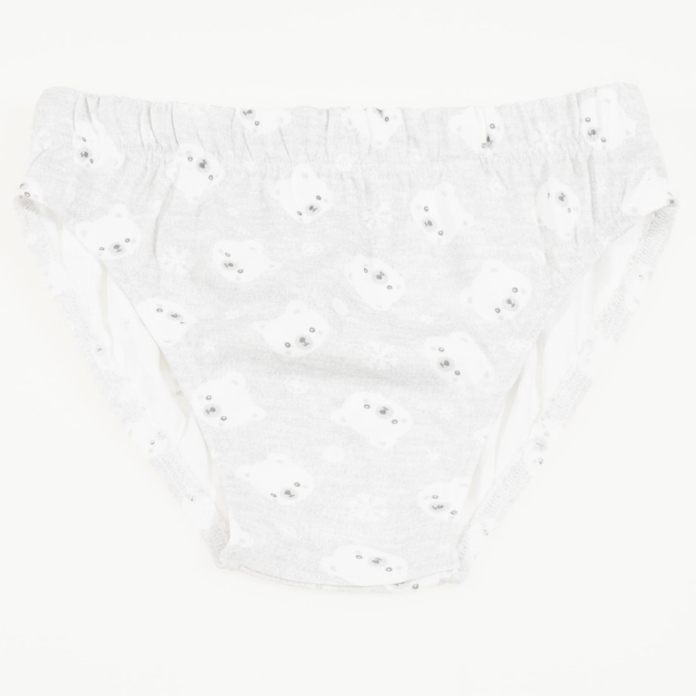 Gray organic cotton panties with bear pattern print | liloo