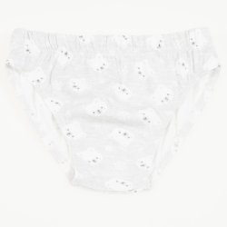 Gray organic cotton panties with bear pattern print