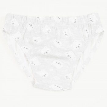 Gray organic cotton panties with bear pattern print