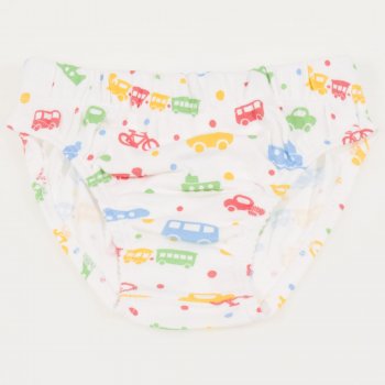 White briefs with transport toys print | liloo