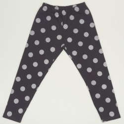 Dark grey thick leggings with light grey dots print