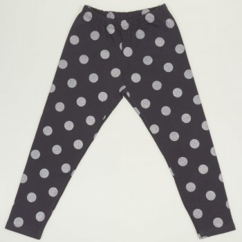 Dark grey thick leggings with light grey dots print| liloo