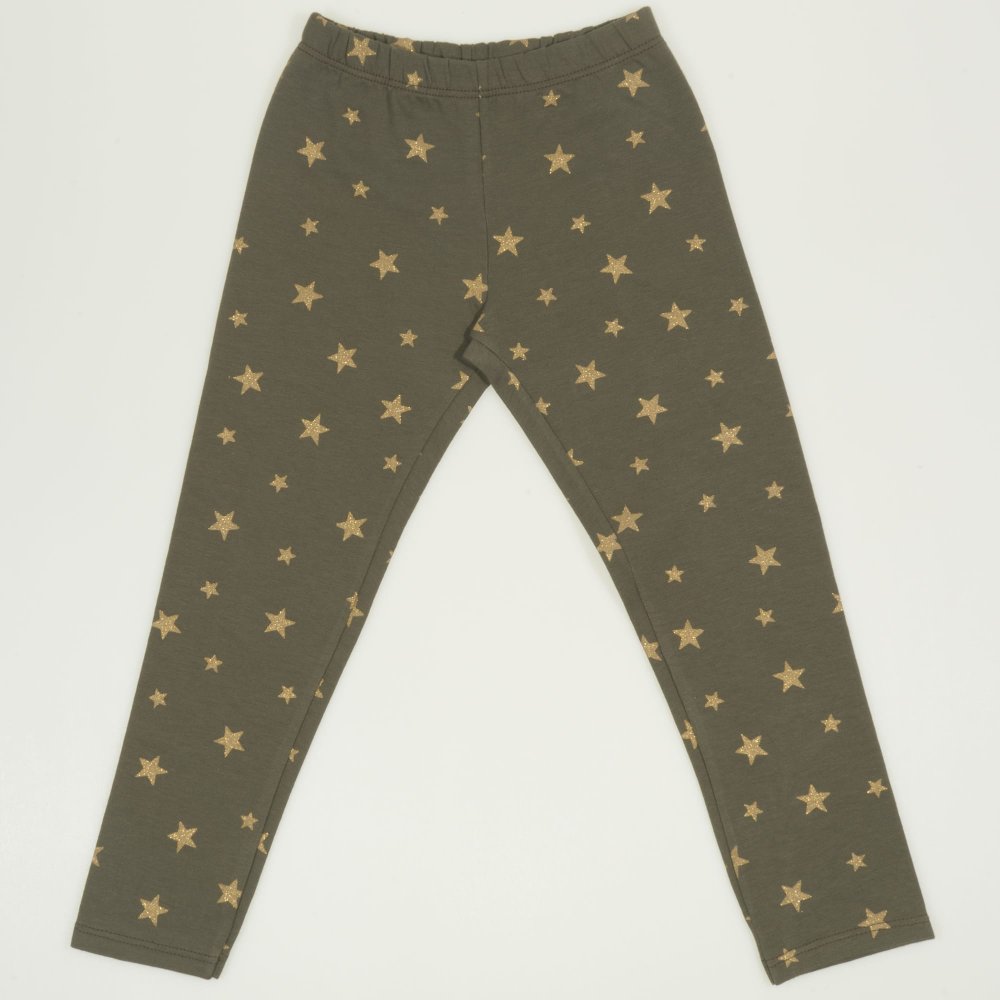 Green thick leggings with stars print| liloo