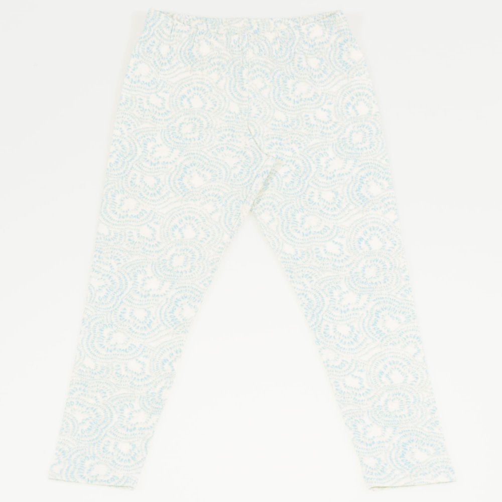 White organic cotton leggings with flower print | liloo