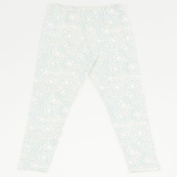 White organic cotton leggings with flower print
