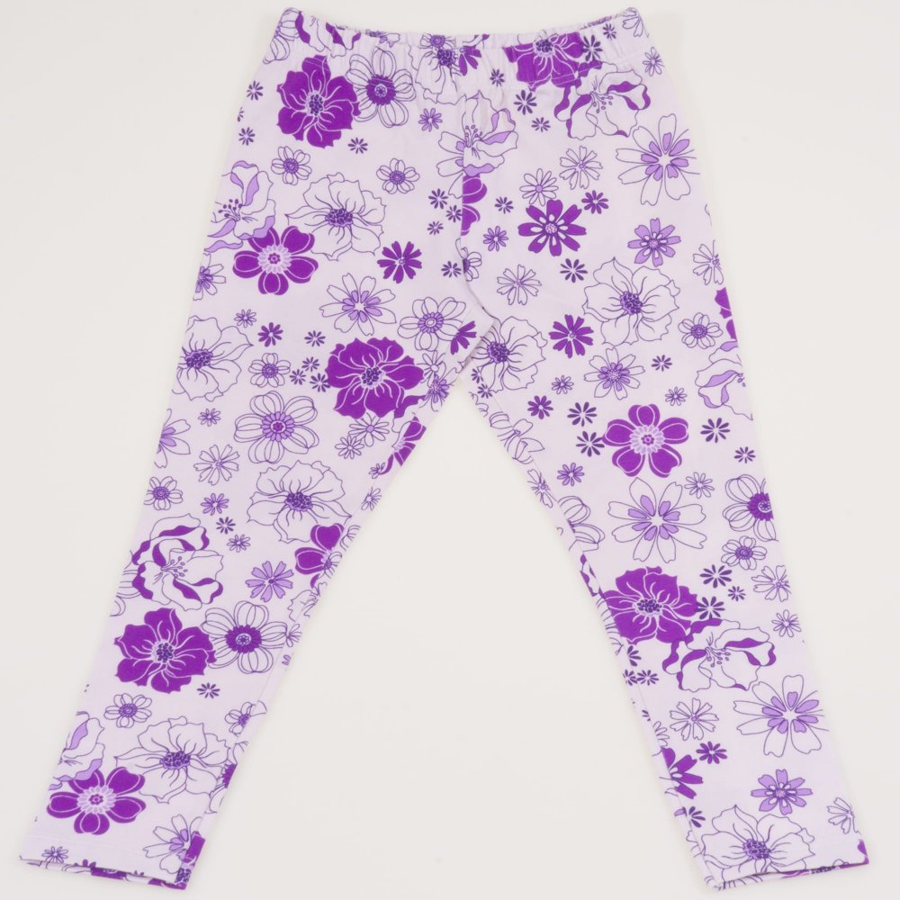 Purple leggings with flowers print | liloo