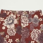 Brick red short leggings with flowers print | liloo