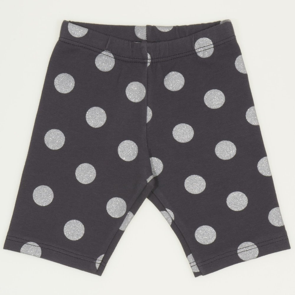 Dark grey with light grey dots short leggings | liloo