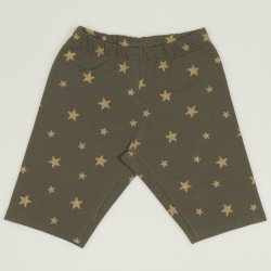 Green short leggings with stars print