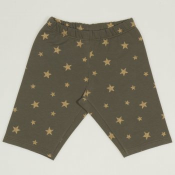 Green short leggings with stars print