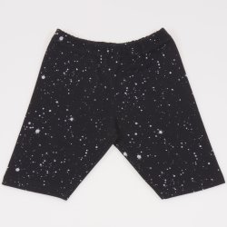 Black short leggings with white splashes print