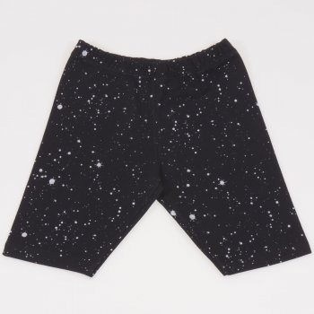 Black short leggings with white splashes print | liloo