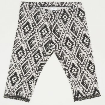 Capri leggings with geometric print and lace | liloo