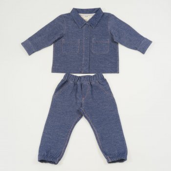 Blue nature organic cotton denim suit