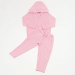 Brandied apricot organic cotton tracksuit - sweatshirt with zipper and pants with pockets | liloo