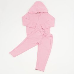 Brandied apricot organic cotton tracksuit - sweatshirt with zipper and pants with pockets