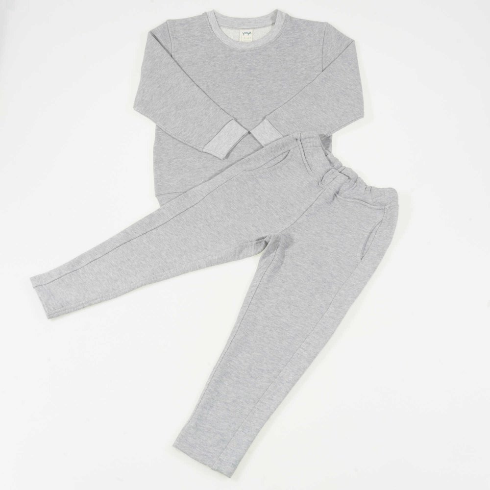 Costum trening bumbac organic gri | liloo