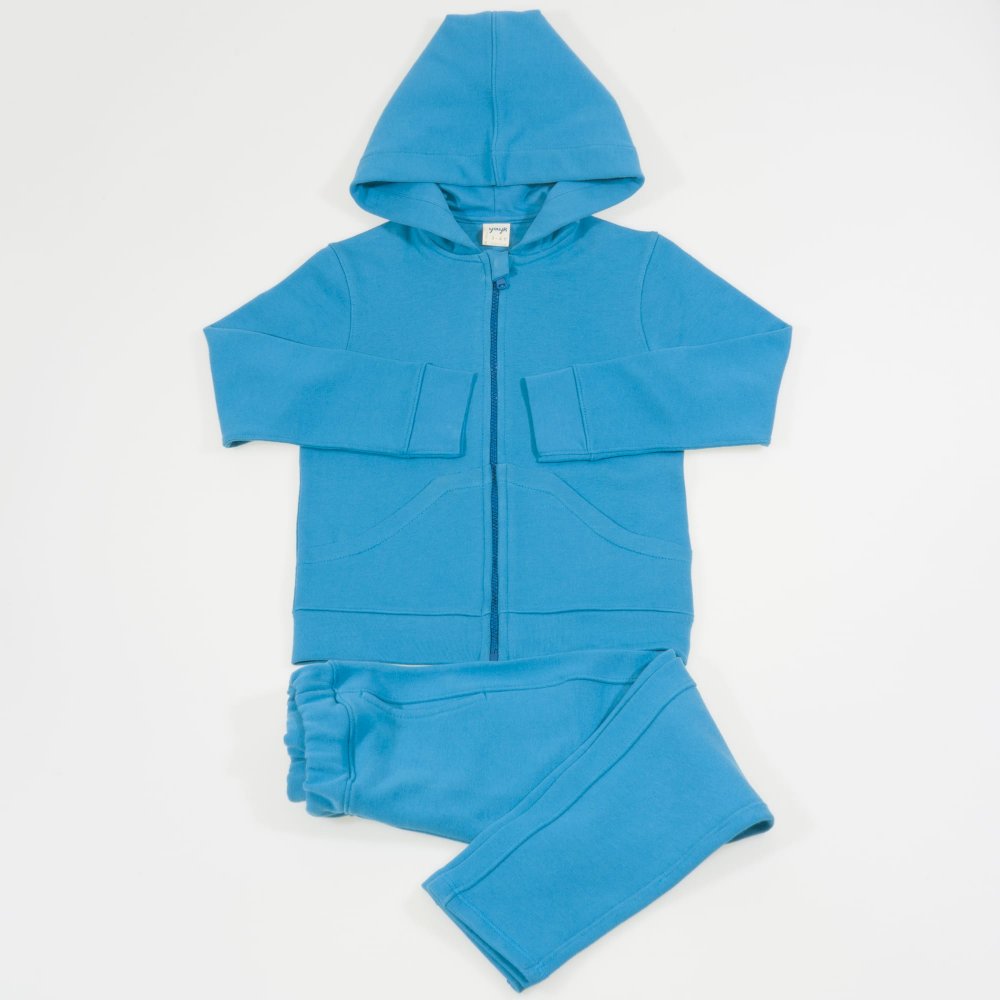 Blue moon organic cotton tracksuit - zip-up hoodie and pants with pockets | liloo