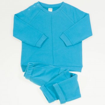  Blue moon organic cotton tracksuit with stripe down middle 