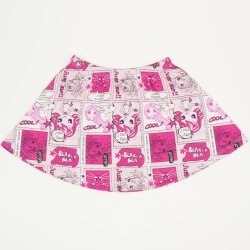Pink & magenta skirt with "cool blablabla" allover print