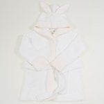 Fluffy white organic cotton bathrobe with ear | liloo