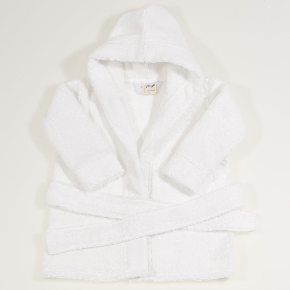 Fluffy white organic cotton bathrobe for babies | liloo