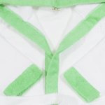 White and green organic cotton bathrobe | liloo