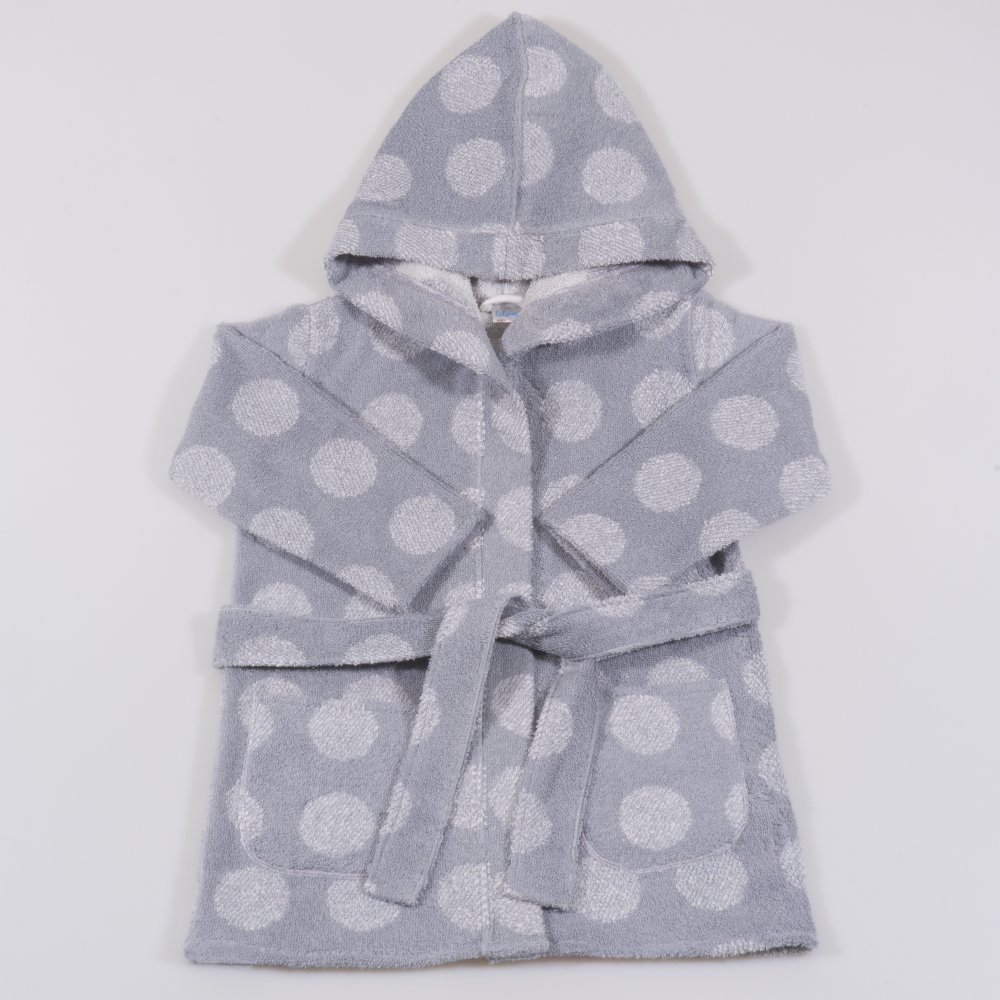 Gray bathrobe with dots print | liloo