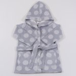 Gray bathrobe with dots print | liloo