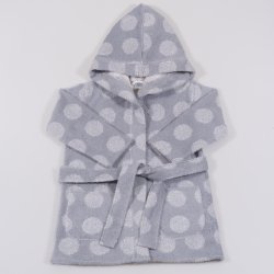 Gray bathrobe with dots print