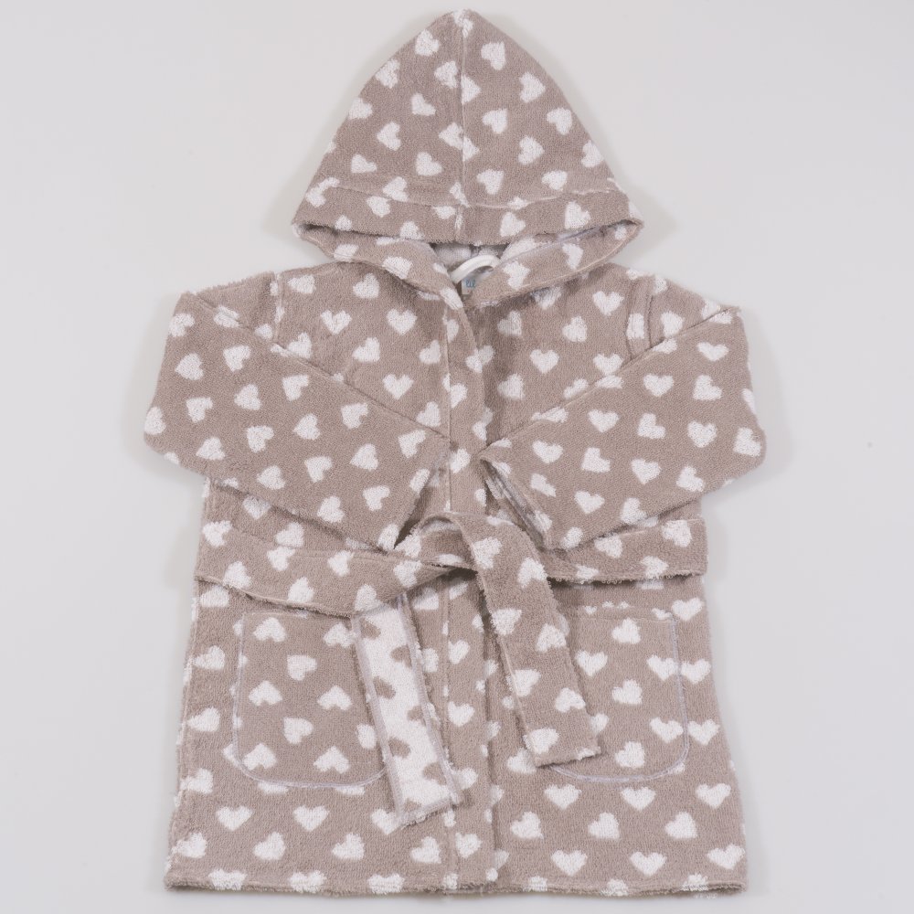 Brown bathrobe with hearts print | liloo