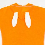 Poncho plaja copii bumbac organic – portocaliu cu alb | liloo