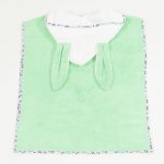 Organic cotton beach poncho for children - green and white | liloo