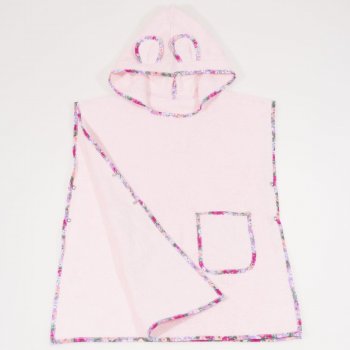 Children's beach poncho - pink